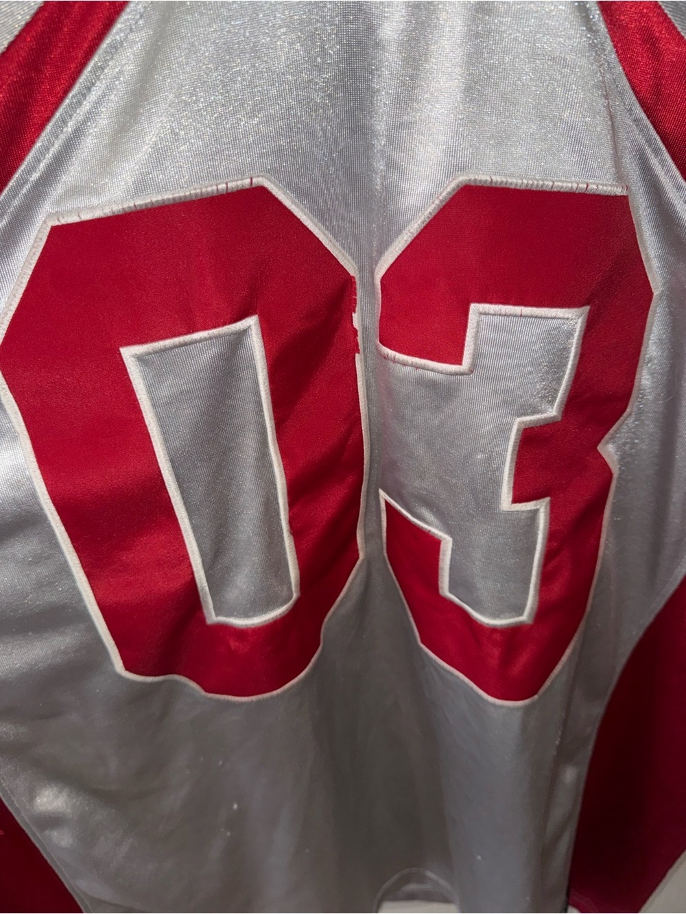 BIG N’D Official Men’s XL Football Jersey #03 Silver Red Y2K Sports Jersey - Picture 3 of 13